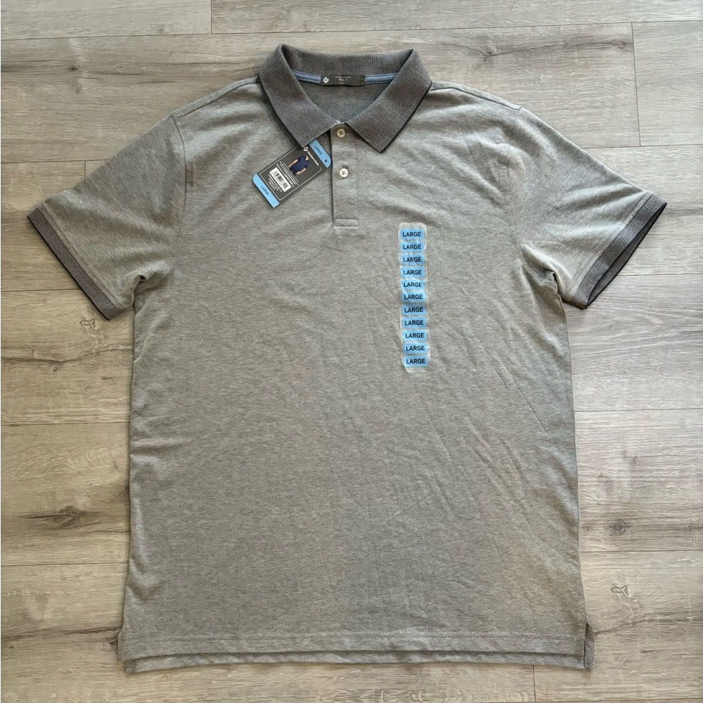 NWT Men’s Member’s Mark Grey Polo Shirt L